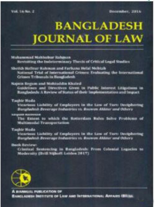 BANGLADESH JOURNAL OF LAW : VOL. 16 NO. 2