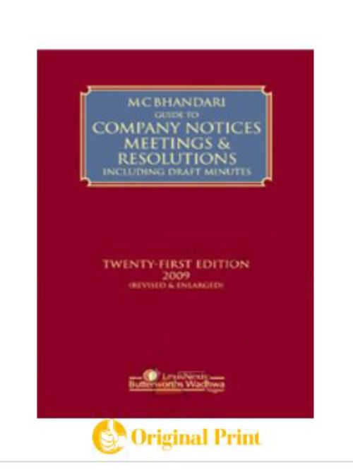 GUIDE TO COMPANY NOTICES METTINGS AND RESULATIONS INCLUDING DRAFT MINUTES -21ST ED